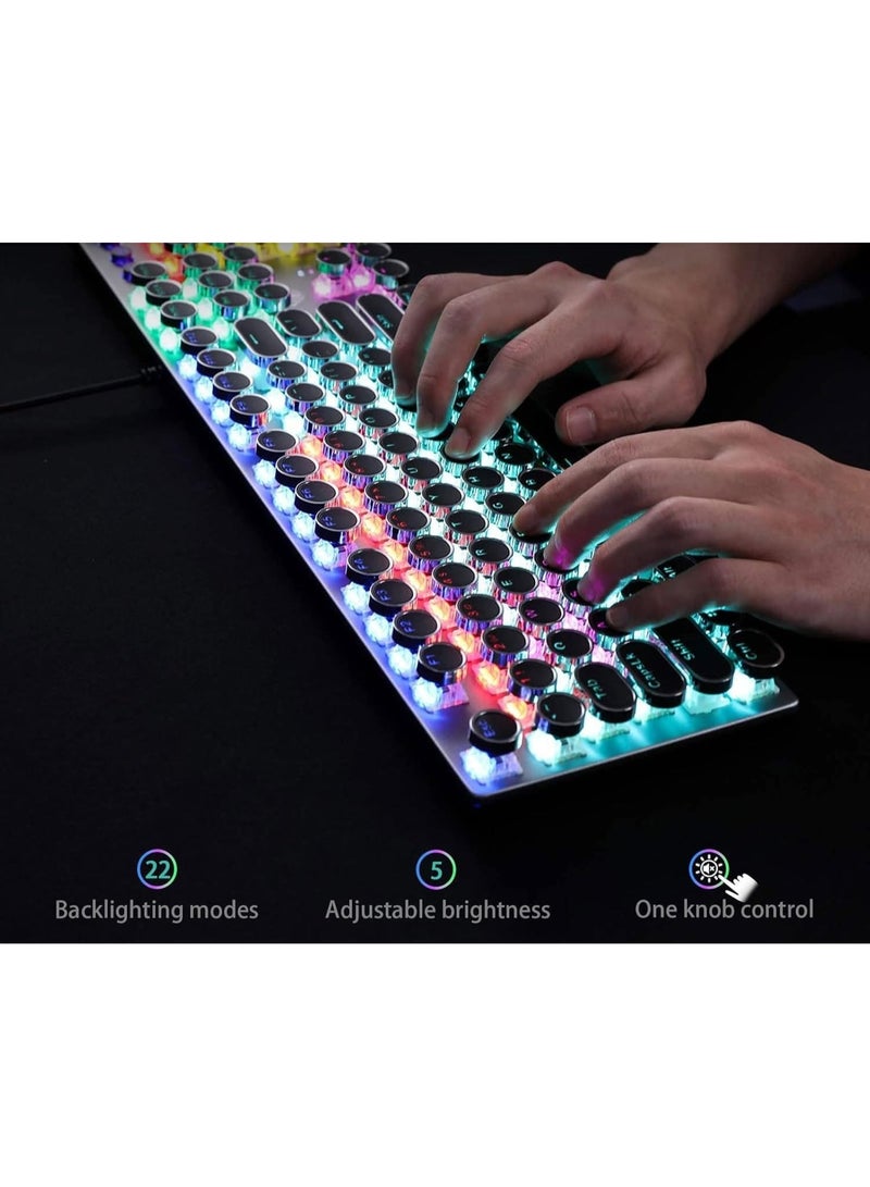 LED Backlit Keyboard with 108 Round Keys – Durable Design, Multi-OS Compatible for PC, Laptop & Gaming (Black) - Image 4