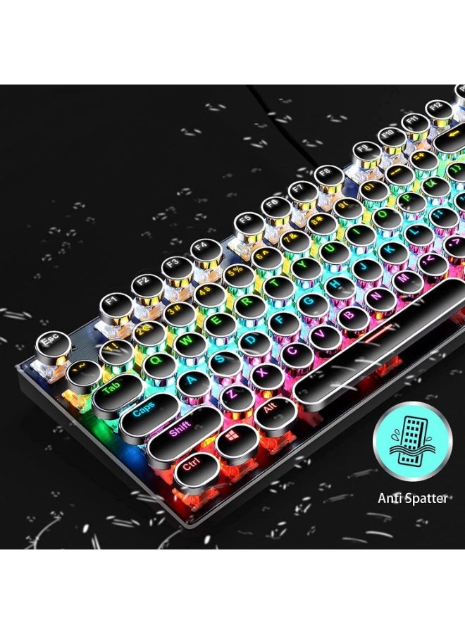 LED Backlit Keyboard with 108 Round Keys – Durable Design, Multi-OS Compatible for PC, Laptop & Gaming (Black) - Image 3