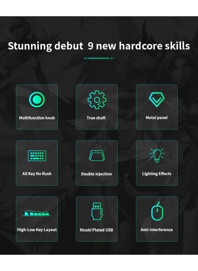 LED Backlit Keyboard with 108 Round Keys – Durable Design, Multi-OS Compatible for PC, Laptop & Gaming (Black) - Image 2