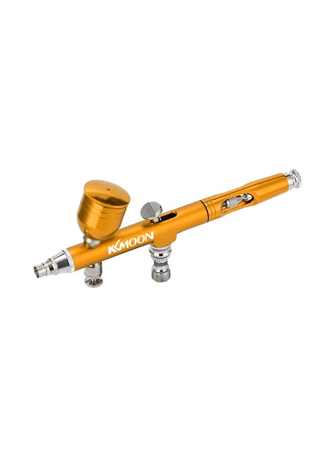 Airbrush Kit，0.3mm Gravity Feed Gun Air Compressor Brush Spray Dropper，Protable Sandblasting Tools， for Art Paint Nail Beauty Makeup Painting Cake Decoration Yellow  - Image 4