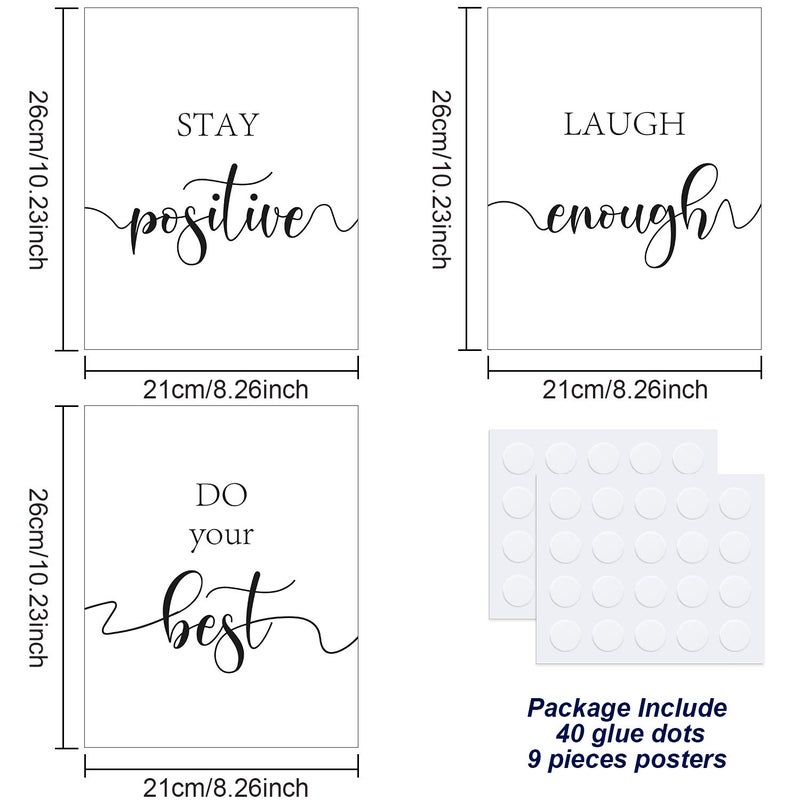 Outus 9 Pieces Spiritual Inspirational Wall Decals Motivational Wall Stickers Positive Quotes Sayings Phrases Wall Art Decorations for Library Home School Office, 8 x 10 Inches - Image 2