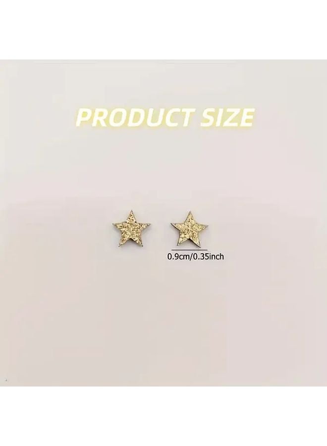 Golden Wooden Glitter Star Beads 220pcs For Jewelry Making Christmas Holiday Party Decorations - Image 5