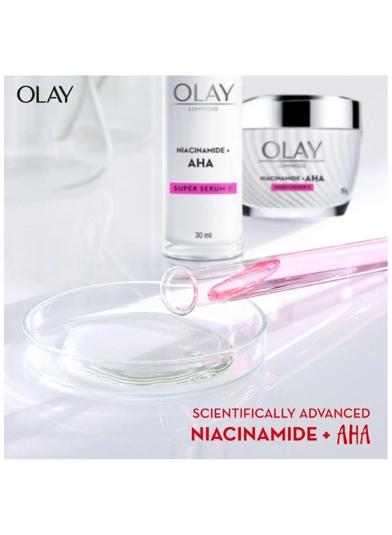 Olay Luminous Niacinamide + AHA Face Cream Moisturizer 50g (Reduce Acne Marks, Skin Care) - Image 4
