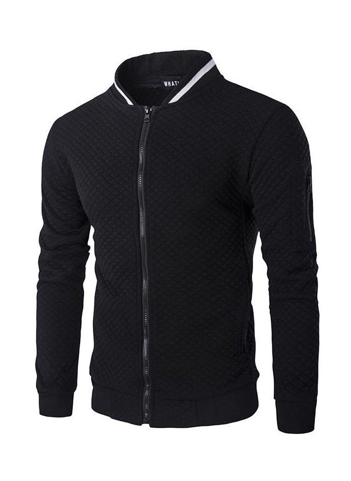 KUYING Zipper Cardigan Stand Up Collar Casual Sports Top  - Image 1