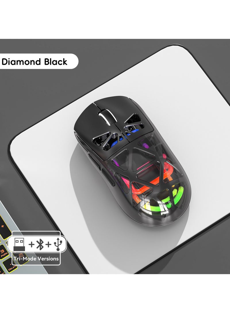 كابتن تيك ماوس ألعاب لاسلكي خفيف الوزن، 36 ألف نقطة في البوصة، 93 جرام، خفيف للغاية - بطارية تدوم 300 ساعة، ماوس (2.4 جيجا هرتز/لاسلكي/سلكي) لنظام التشغيل Windows/Mac/Android/IOS - أسود - Image 1