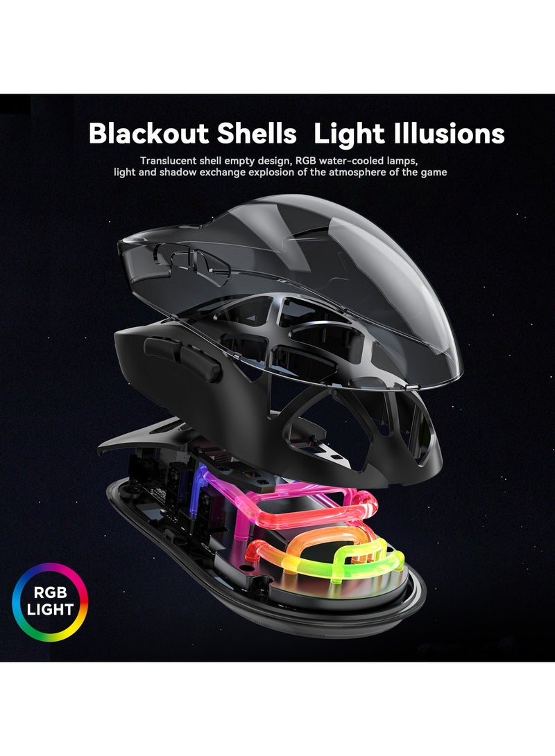 كابتن تيك ماوس ألعاب لاسلكي خفيف الوزن، 36 ألف نقطة في البوصة، 93 جرام، خفيف للغاية - بطارية تدوم 300 ساعة، ماوس (2.4 جيجا هرتز/لاسلكي/سلكي) لنظام التشغيل Windows/Mac/Android/IOS - أسود - Image 4