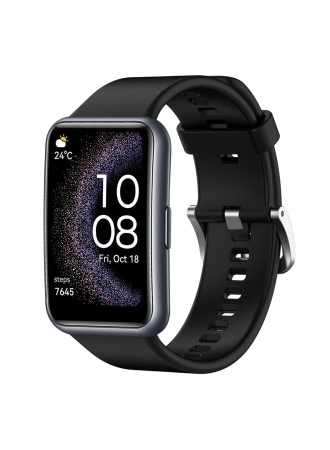 Replacement Strap For Huawei Watch Fit Special Edition Solid Color Silicone Watch Band Black