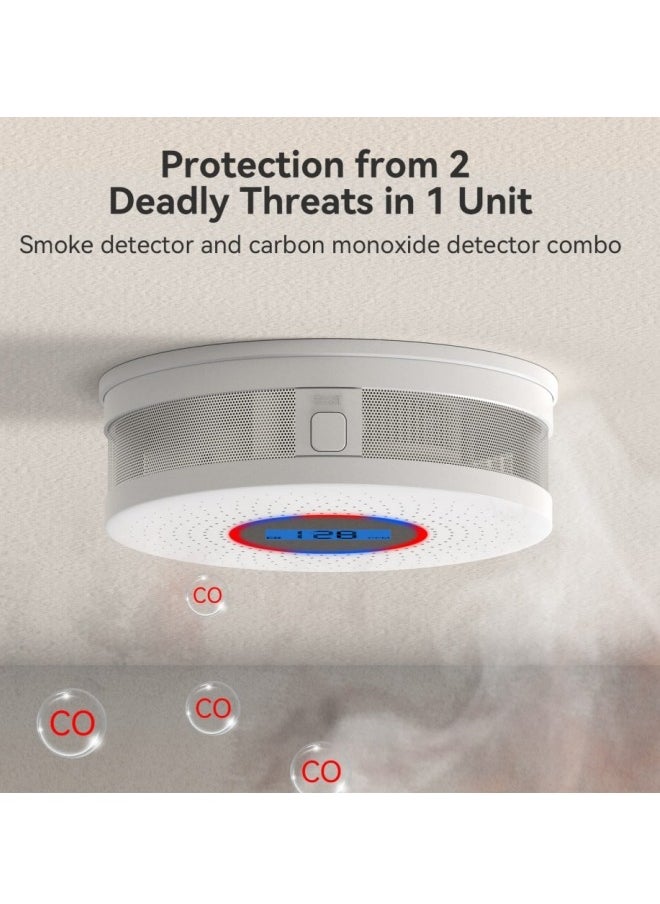 Generic - Combination and Carbon Monoxide Alarm Detector, Dual Sensor CO Detector Battery Powered with LCD Display Sound Warning for Home,School,Office - Image 1