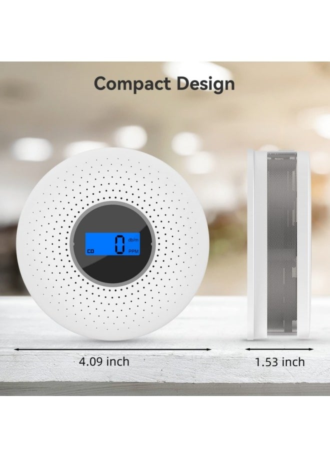 Generic - Combination and Carbon Monoxide Alarm Detector, Dual Sensor CO Detector Battery Powered with LCD Display Sound Warning for Home,School,Office - Image 1