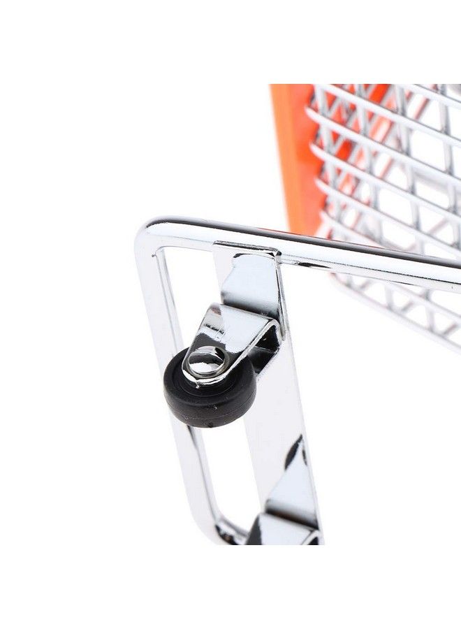 Taotenish Mini Shopping Cart Miniature Supermarket Handcart Shopping Utility Cart Storage Toy for Kids - Orange - Image 4