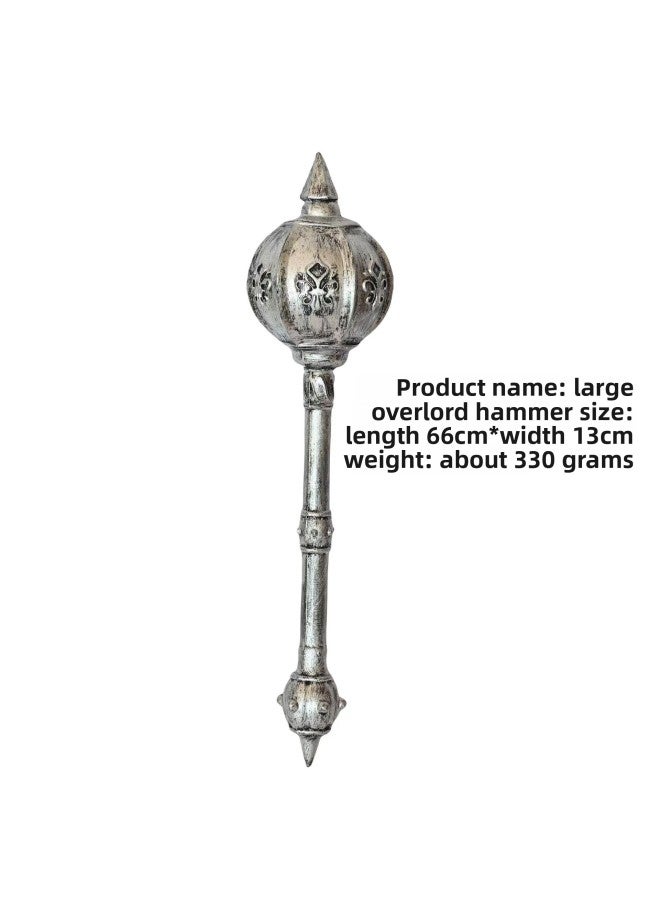 Loquat Toy Sword Weapon PU Upgrade Simulation Axe Overlord Hammer  Cos Film And Television Performance Props-Color:Large Overlord Hammer (silver) - Image 1