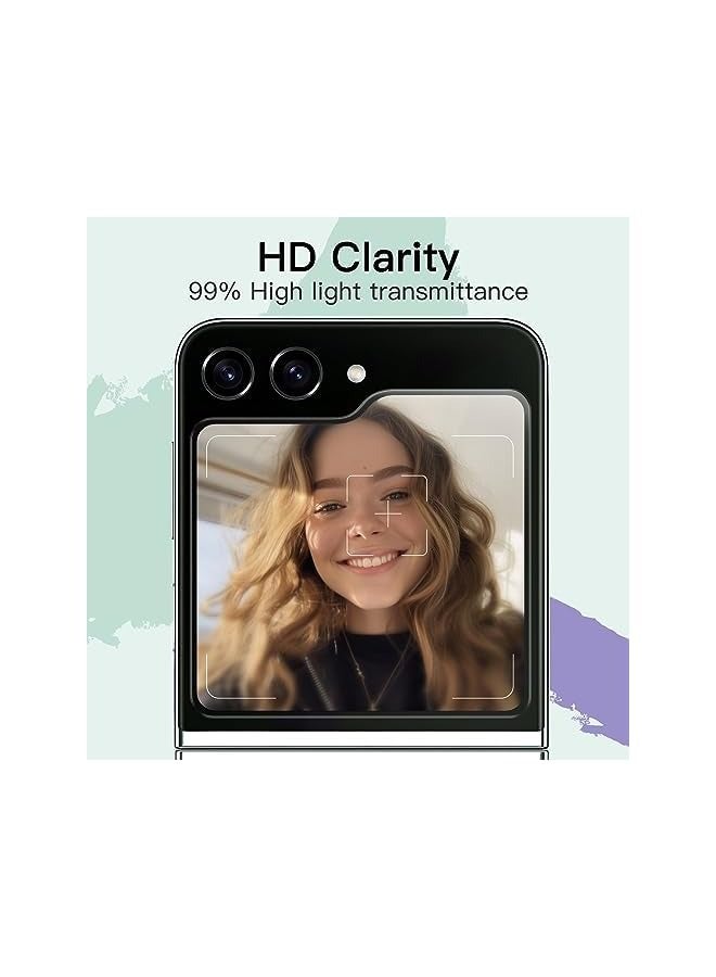 Jetech Front Screen Protector for Galaxy Z Flip 5, 9H Tempered Glass Film, Anti-Scratch, HD Clear, 3-Pack - Image 5