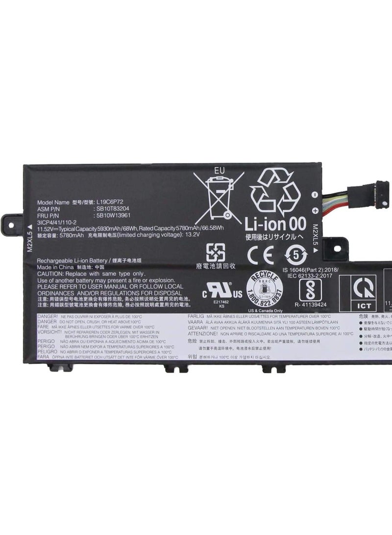 Terabyte بطارية 11.52 فولت 68 واط ساعة 5930 مللي أمبير L19C6P72 L19L6P72 SB10T83204 متوافقة مع لينو.فو ثينك باد T15p الجيل الأول 20TN 20TM - Image 3