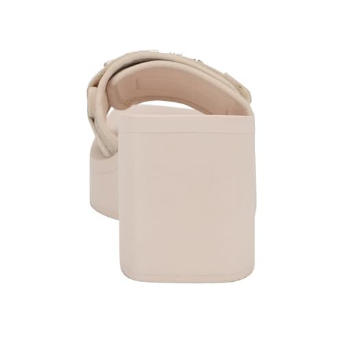 Guess Women's DELLEAN Wedge Sandal, Light Natural/Silver 110, 10 - Image 3