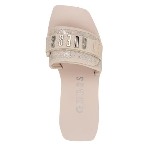 Guess Women's DELLEAN Wedge Sandal, Light Natural/Silver 110, 10 - Image 2