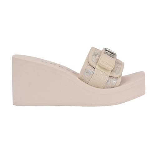 Guess Women's DELLEAN Wedge Sandal, Light Natural/Silver 110, 10 - Image 5