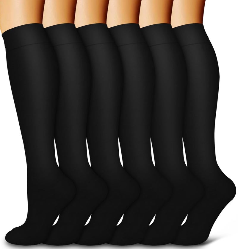 Bluemaple 6 Pack Copper Compression Socks for Women and Men Circulation-Best Support for Medical,Running,Nursing,Athletic - Image 1