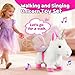 HCdoujoy White Unicorn Toys for Girls Toy Set Singing Walking Electronic Plush Unicorns with Control Leash Pretend Dress Up Animated Stuffed Unicorn Gift for KidsToddler Kids 3 4 5 6 Years - Image 4
