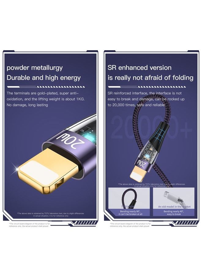 Totu TOTU BPD-011 Ming Series PD 20W Type-C to 8 Pin Fast Charging Data Cable Length:1.5m(Black)  - Image 4