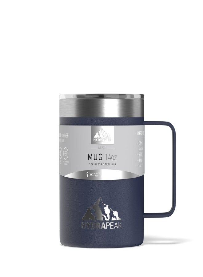 Hydrapeak 14oz Insulated Travel Mug with Splash Proof Lid, Stainless Steel Double Walled Coffee Mug, Navy - Image 3