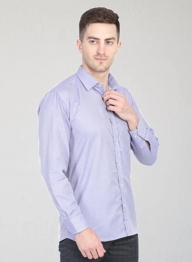 Take Two Men Purple Spread Collar Casual Shirt