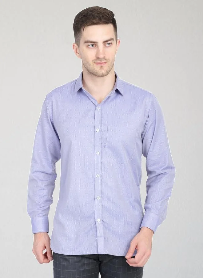 Take Two Men Purple Spread Collar Casual Shirt