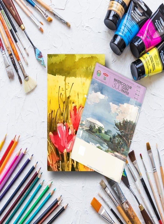 Anupam Professional Watercolour Paper | A2 (60X42CM) 300 GSM Cold Pressed Paper | 5 Sheets | Ideal for Artist, Professional Drawing, Painting Dry & Wet, Fine Art, School, Students, Watercolor - Image 3