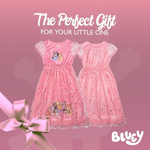 Bluey Girls' Fantasy Gown Nightgown, BLUEY FRIENDS, 4T - Image 5