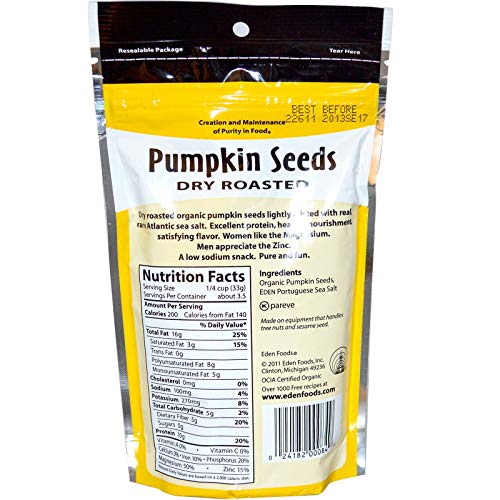 Eden Organic Pumpkin Seeds, Dry Roasted, 4 Oz - Image 2