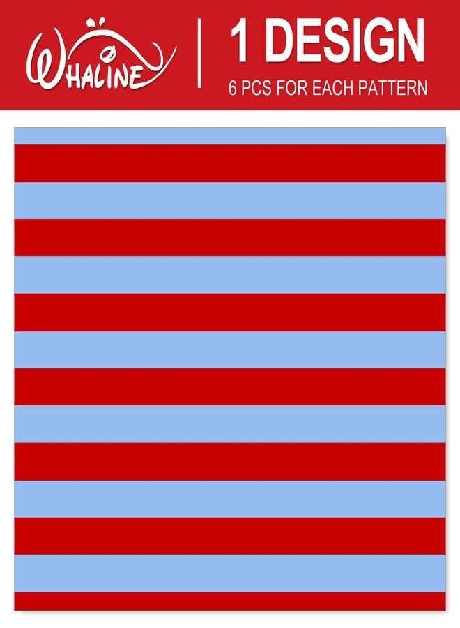 Whaline 6 Sheets Red Blue Striped Wrapping Paper -Not Roll- Gift Wrap Paper Folded Flat for Baby Shower Birthday Party DIY Crafts, 27.6 x 39.4 Inch - Image 3