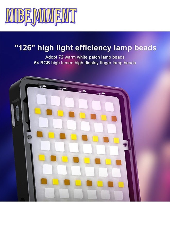 NIBEMINENT - RGB Video Light - 360° Full Color - Built-in 4000 mAh Battery - 24 Lighting Effects - Photography Fill Light - Portable LED Camera Light - Image 1