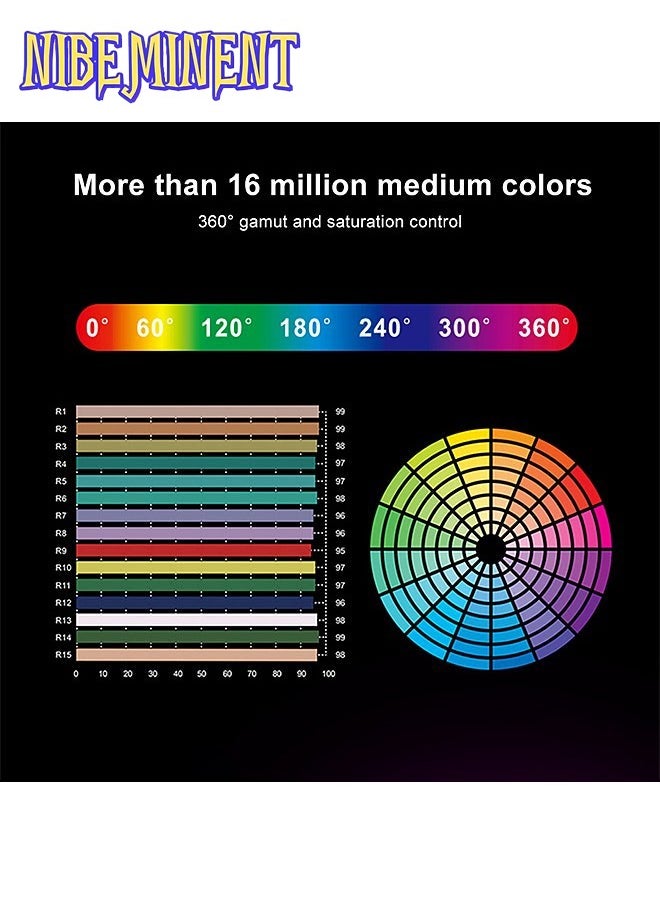 NIBEMINENT - RGB Video Light - 360° Full Color - Built-in 4000 mAh Battery - 24 Lighting Effects - Photography Fill Light - Portable LED Camera Light - Image 1