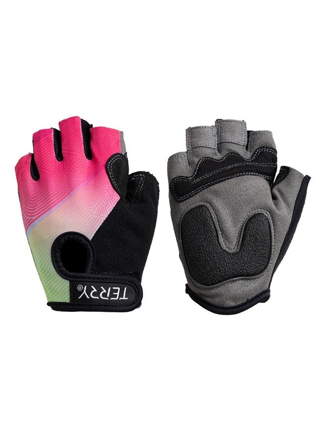 Terry Cycling Gloves for Women, T-Gloves LTD Prints, Ladies Cycling Gloves Half Finger Gel Padded Mountain Bike Glove - Zoombre, Large - Image 1