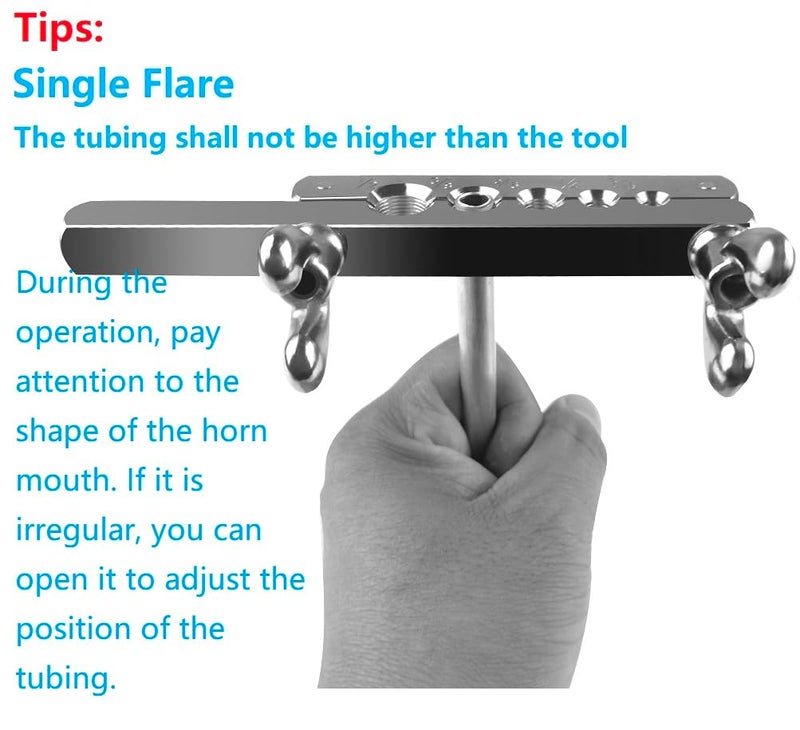 TUBPRO Brake Line Flaring Tool Kit, 3/16", 1/4", 5/16", 3/8" and 1/2â€ Double & Single Tubing Flare Tool for Copper and Aluminum Fuel Line Tube - Image 2