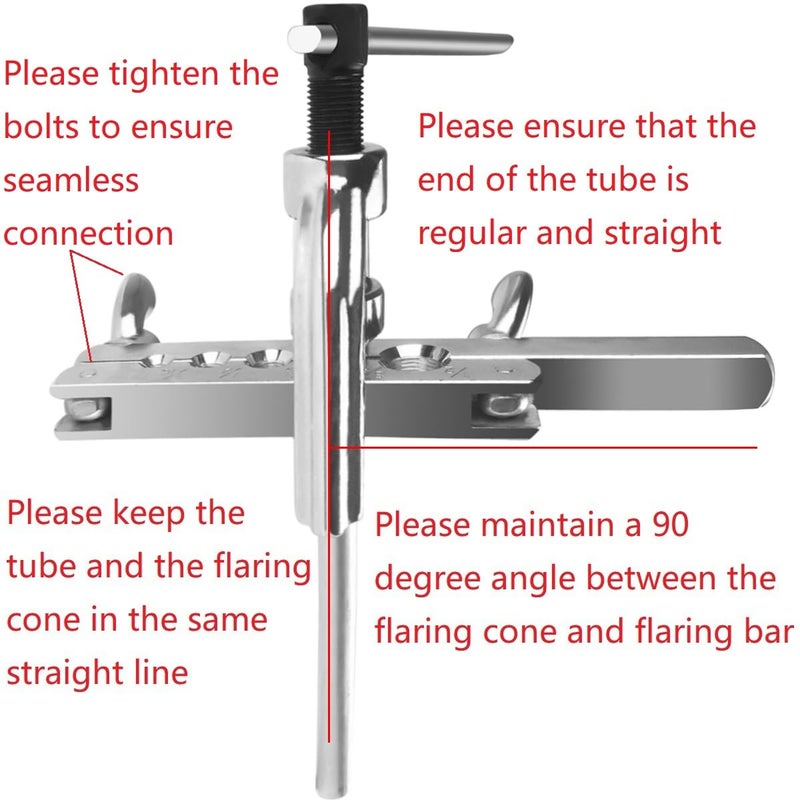 TUBPRO Brake Line Flaring Tool Kit, 3/16", 1/4", 5/16", 3/8" and 1/2â€ Double & Single Tubing Flare Tool for Copper and Aluminum Fuel Line Tube - Image 5