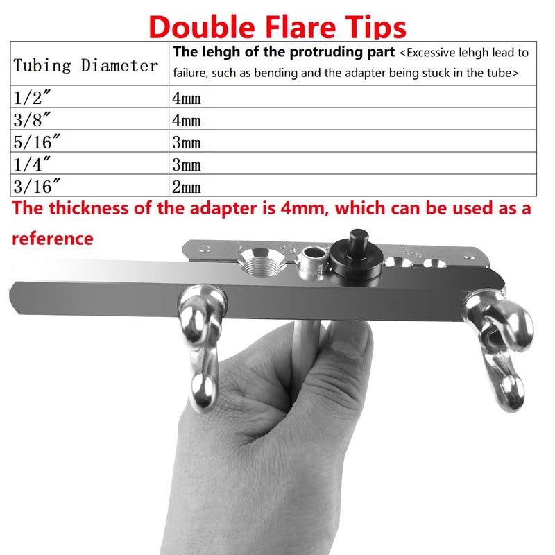 TUBPRO Brake Line Flaring Tool Kit, 3/16", 1/4", 5/16", 3/8" and 1/2â€ Double & Single Tubing Flare Tool for Copper and Aluminum Fuel Line Tube - Image 3