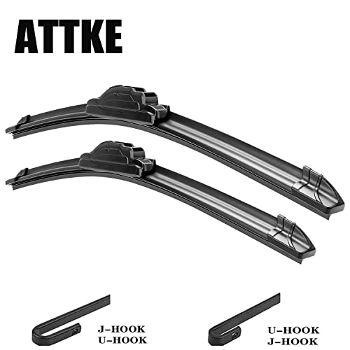 ATTKE OEM Quality Front Windscreen Wiper Blades for Hyundai Santa Fe 2013-2018/Nissan Rogue 2008-2013/Toyota Yaris 2007-2011 (26″+14″ Front Windshield Wiper Blade Set) - Image 2
