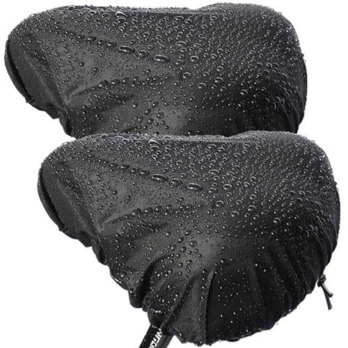 JIAJUNFS Waterproof Bicycle Seat Covers Dustproof Rainproof UVResistant and Windproof Easy to Install and Clean Reusable Suitable for Mens and Womens City Bike and Wide Seats2pcs Black - Image 1