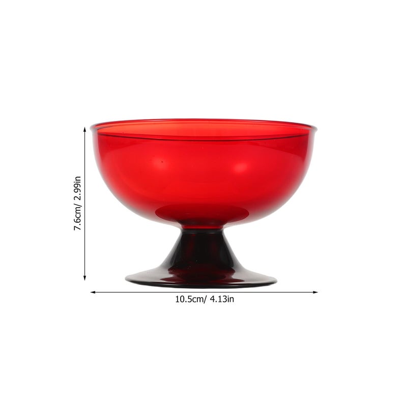 Glass Footed Bowls For Ice Cream Fruit Salad Dessert Serving Set Of 4 - Image 3