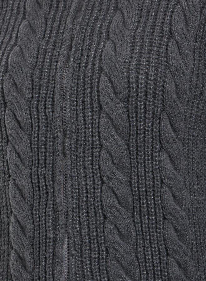 ستايلي سويتر محبوك بكابل شانكي وسحَّاب غلق - Image 4