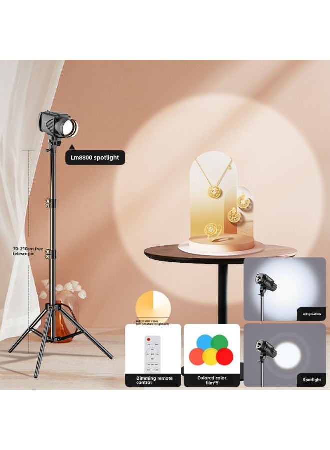 Special Hair Lamp In The Live Broadcast Room Live Overhead Atmosphere Spotlight Gods Girl Hair Lamp Contour Fill Light-Specifications:LM8800 Three-color Adjustable Focus (send 5-color Film) 2m Floor Lamp Rack.  - Image 1