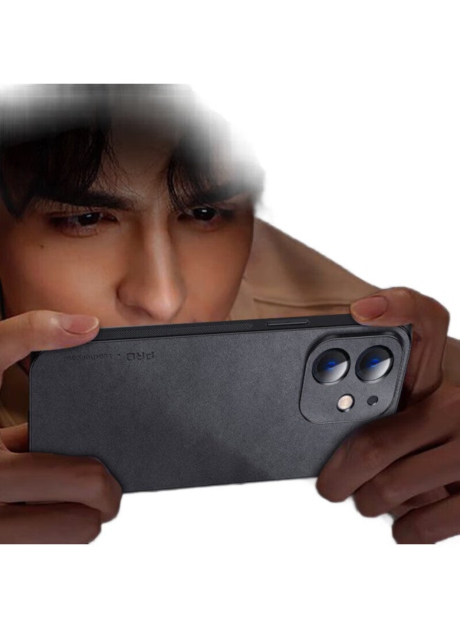 Shangsu Iphone 12 Case, Apple 12 Protective Cover, Shockproof, Full Lens Protection, Soft Shell, Simple Luxury, Lambskin Silicone, Twelve Outer Shell, Women'S And Men'S Leather Case, Gray - Image 1