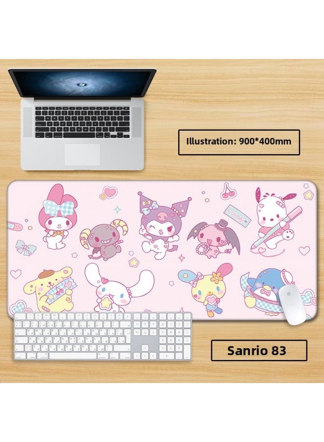 Unlocked Sanrio Mouse Pad Extra Large Girl Cute Cartoon Notebook Office Computer Keyboard Learning-Color:70x35cm Thickness 3mm-Pattern:Red Sanrio 83  - Image 1