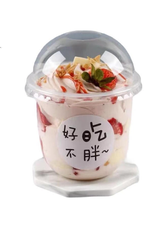 All-round Quanshi Double-Skin Milk Bowl, Bobo Cake Cup, Disposable Pudding, Milk Tea, Yogurt Dessert Cup, 360Ml*20 Sets - Image 1