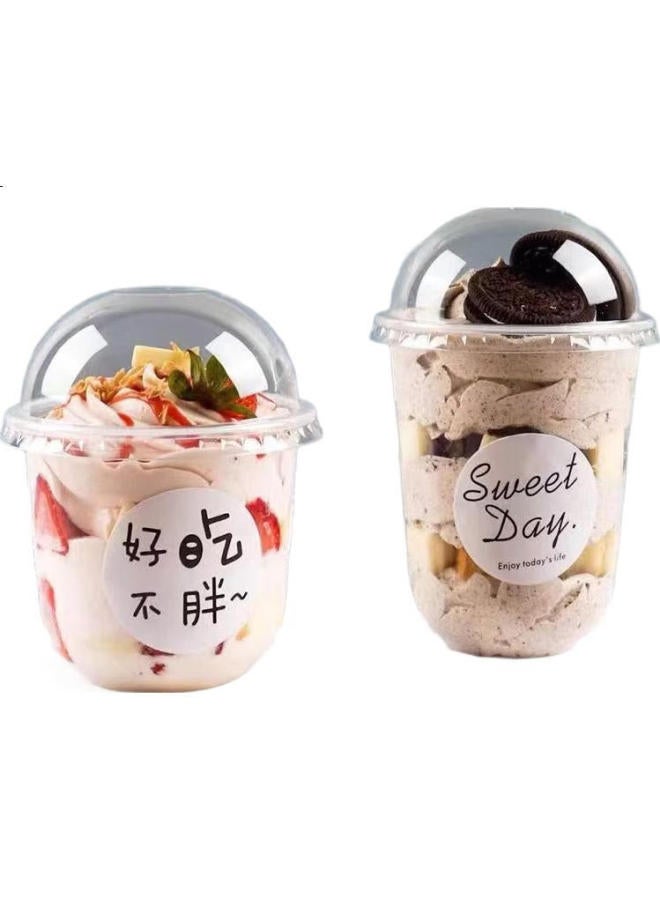 All-round Quanshi Double-Skin Milk Bowl, Bobo Cake Cup, Disposable Pudding, Milk Tea, Yogurt Dessert Cup, 360Ml*20 Sets - Image 3