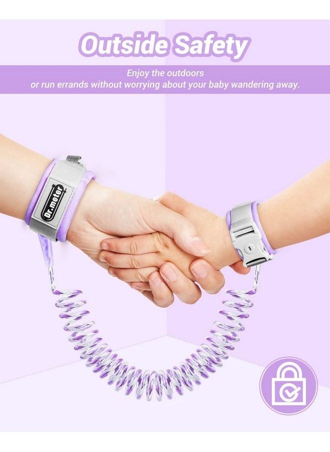 Dr.Meter - Kids Leash For Toddler Dr.Meter Reflective Anti Lost Wrist Link With Key & Lock 8.2Ft Safety Wristband Child Walking Harness For Supermarket Mall Airport Amusement Park Zoo Travel Purple - Image 1