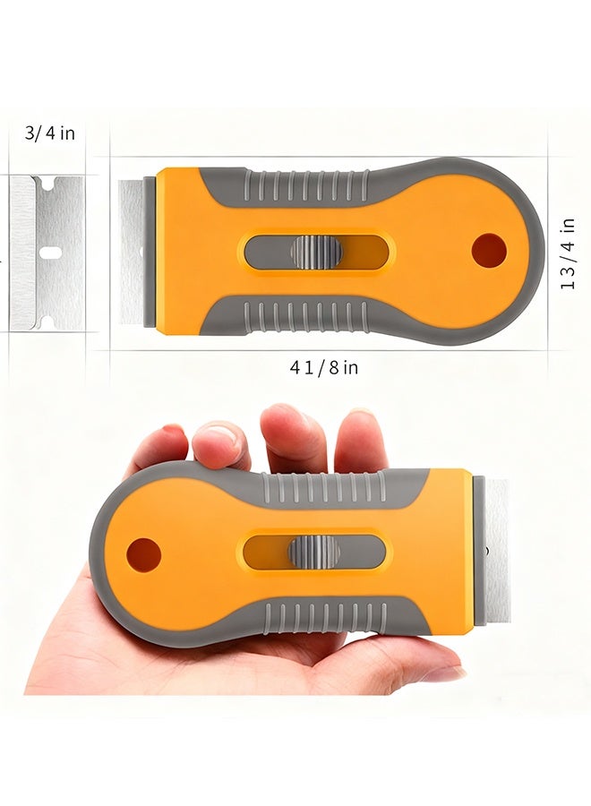 Happy D Razor Blade Scraper with 10 Extra Blades: Multi-Surface Cleaning Tool for Glass, Ceramic Cooktops, Ovens, Glass Top Stoves and Foot - Removes Burned-On Food, Tough Stains, Dirt, Stickers, and Paint - Image 5