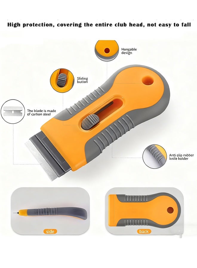 Happy D Razor Blade Scraper with 10 Extra Blades: Multi-Surface Cleaning Tool for Glass, Ceramic Cooktops, Ovens, Glass Top Stoves and Foot - Removes Burned-On Food, Tough Stains, Dirt, Stickers, and Paint - Image 2