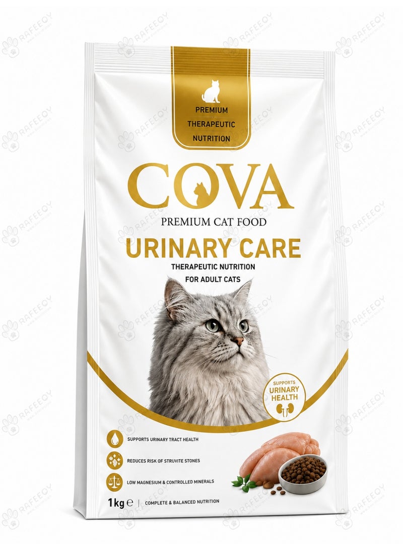 COVA Premium Urinary Care Dry Cat Food for Adult Cats, Chicken Flavor, Complete & Balanced Nutrition, 1 kg - Image 1