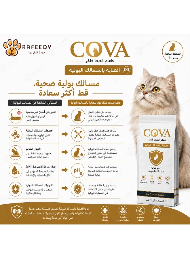 COVA Premium Urinary Care Dry Cat Food for Adult Cats, Chicken Flavor, Complete & Balanced Nutrition, 1 kg - Image 5